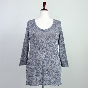 Talbots Lightweight Linen Silk Blend Marled Knit Top NWT